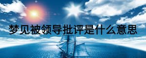 夢見被領導批評是什么意思