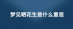 夢見曬花生是什么意思