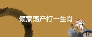 傾家蕩產打一生肖