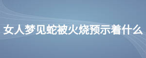 女人夢見蛇被火燒預示著什么