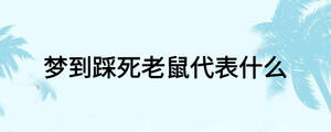 夢到踩死老鼠代表什么