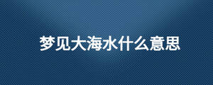 夢(mèng)見大海水什么意思