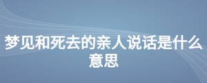 夢見和死去的親人說話是什么意思