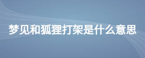 夢見和狐貍打架是什么意思