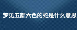 夢見五顏六色的蛇是什么意思