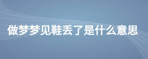 做夢夢見鞋丟了是什么意思