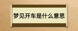 夢見開車是什么意思