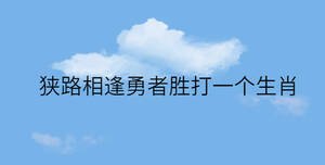 狹路相逢勇者勝打一個生肖