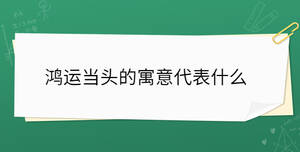 鴻運當頭的寓意代表什么