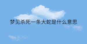 夢見殺死一條大蛇是什么意思