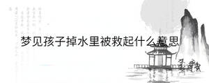 夢見孩子掉水里被救起什么意思