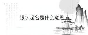 銀字起名是什么意思