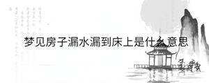 夢見房子漏水漏到床上是什么意思