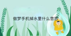 做夢手機掉水里什么意思