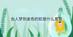 女人夢(mèng)到金色的蛇是什么意思