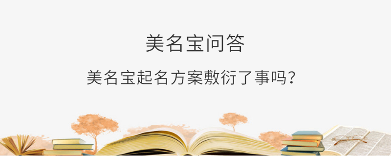 美名寶起名方案敷衍了事嗎？